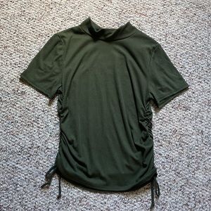 Army green turtle neck tee